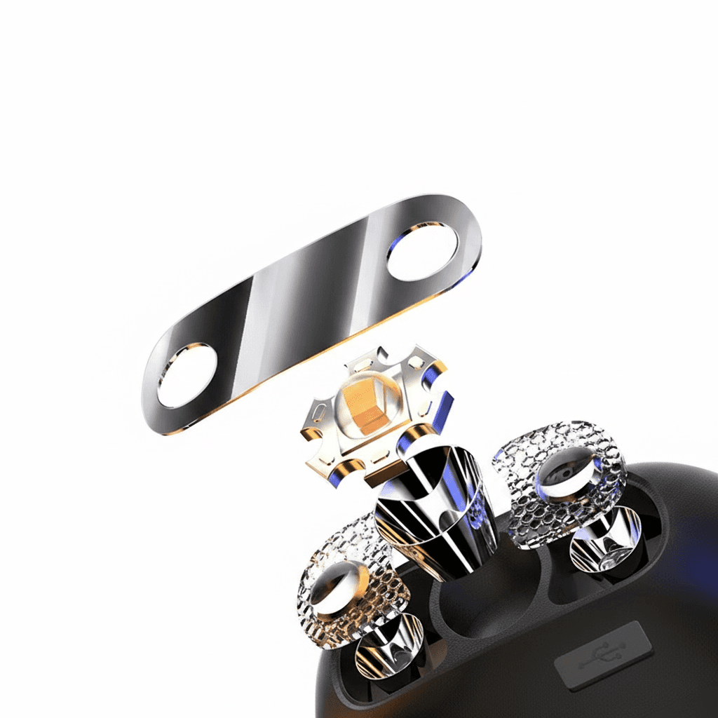 SUPERFIRE Mini Rechargeable Head Torch, front view.