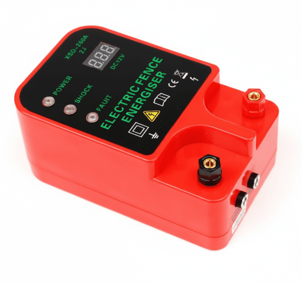 Electric fence energiser, a robust device for livestock control.