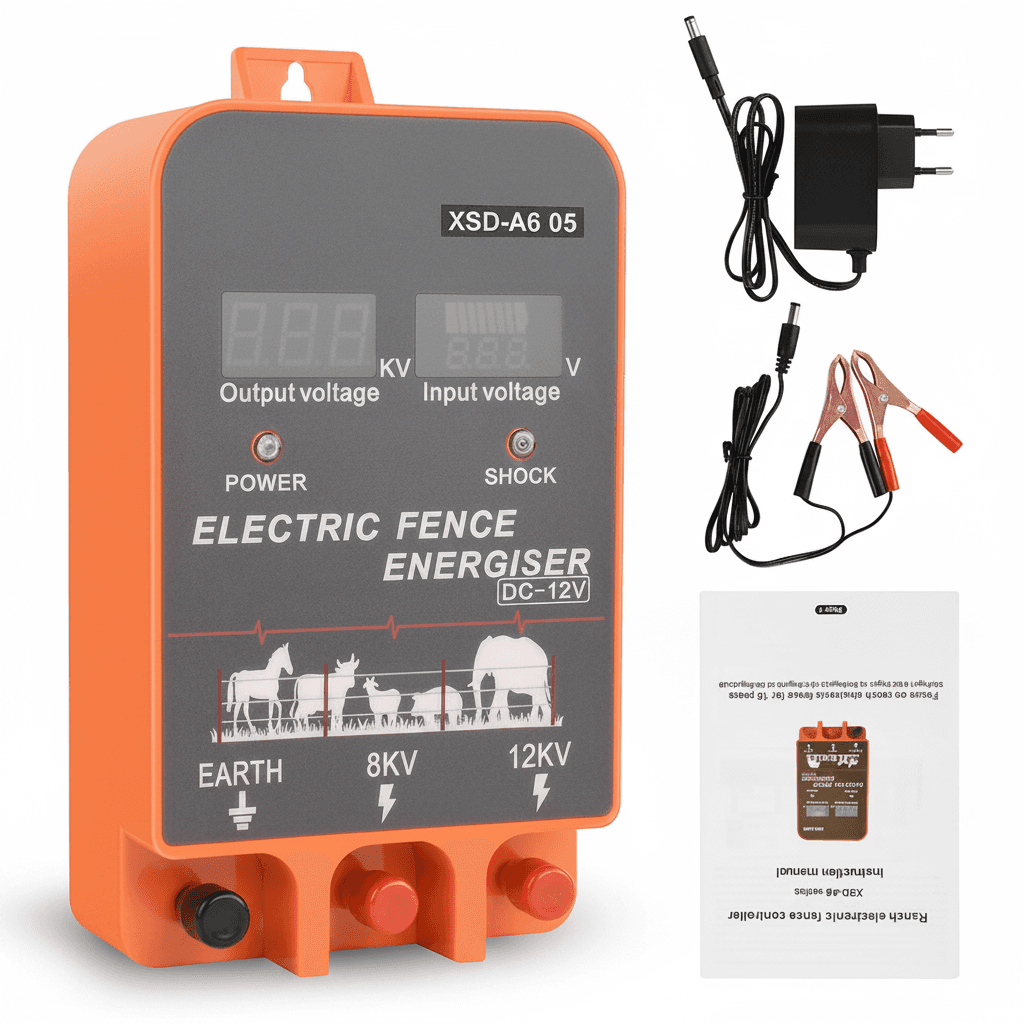Energiser for electric fence, the product itself.