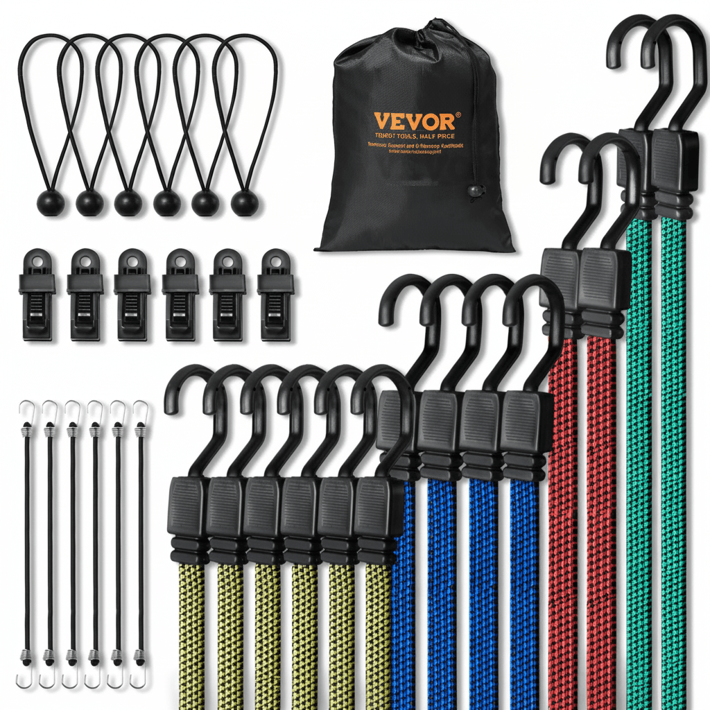 SucceBuy 32pcs Bungee Cords 2M Elastic Luggage Bungee Straps - Premium Automotive & Powersports > Towing with professional quality and features