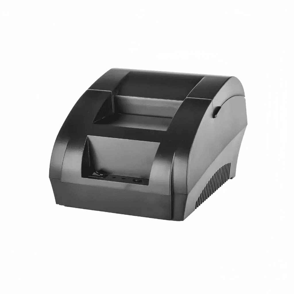 NETUM Portable USB Barcode Scanner, black, held in a hand, scanning a barcode.
