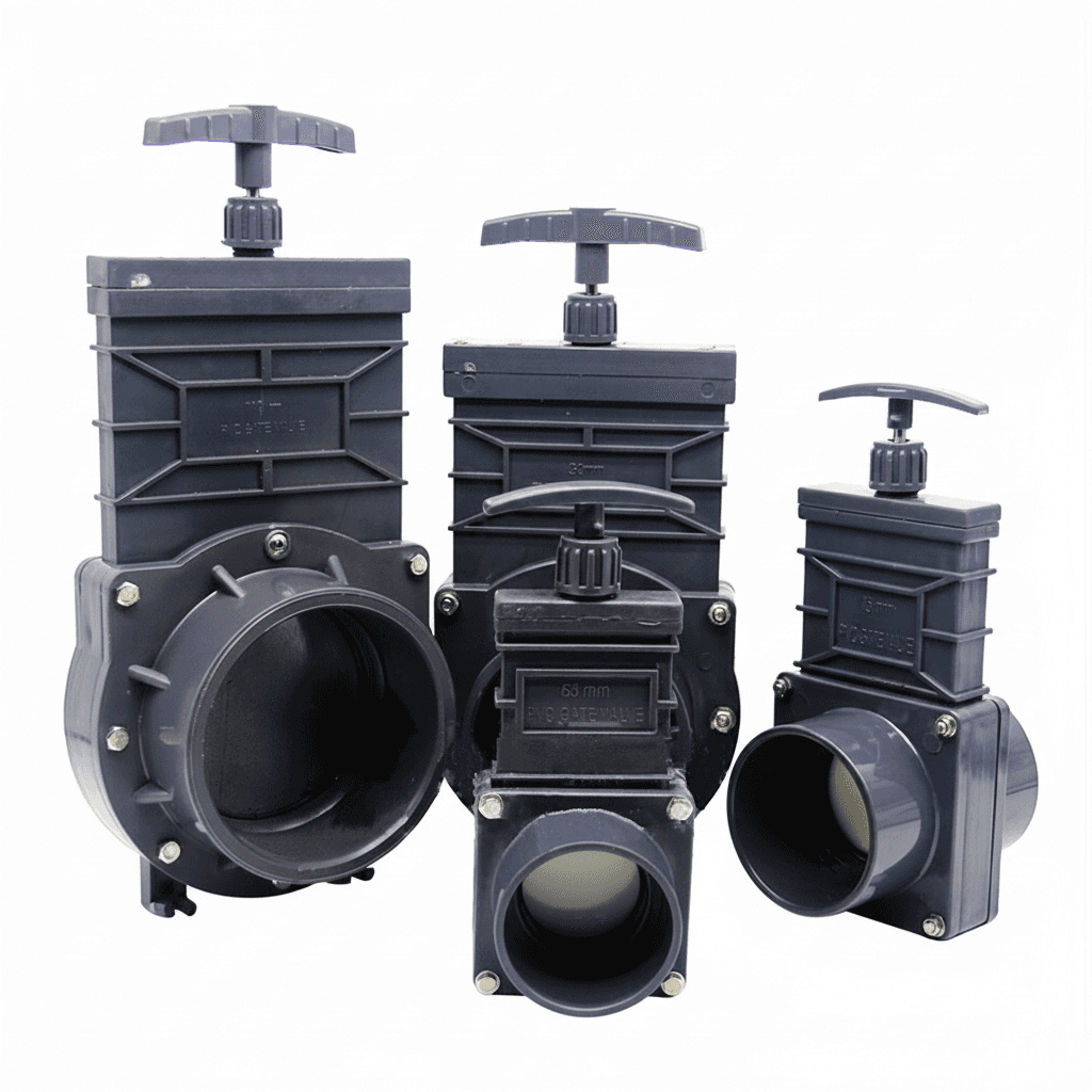 UPVC Sewage Gate Valve Gate DN32-DN80, a single valve.