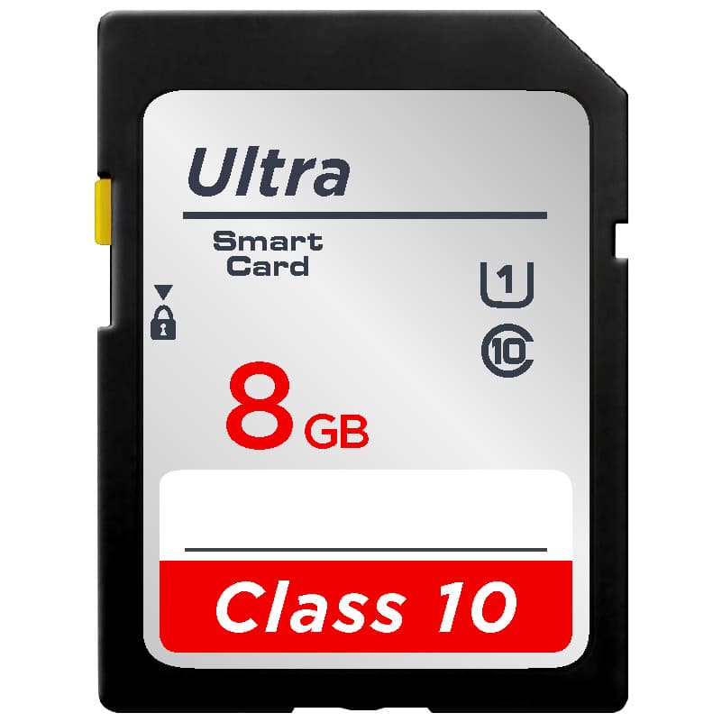 Class 10 128GB SD TF cfast card, 8GB-128GB options, for camera and PC use, shown with adapter.