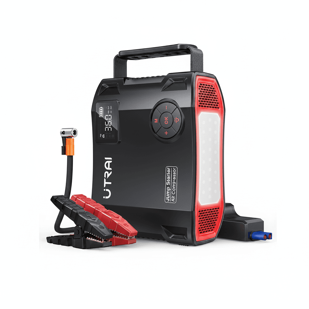 UTRAI Jump Starter | 2000A Power Bank & 150PSI Air Compressor | 12V Tyre Inflator