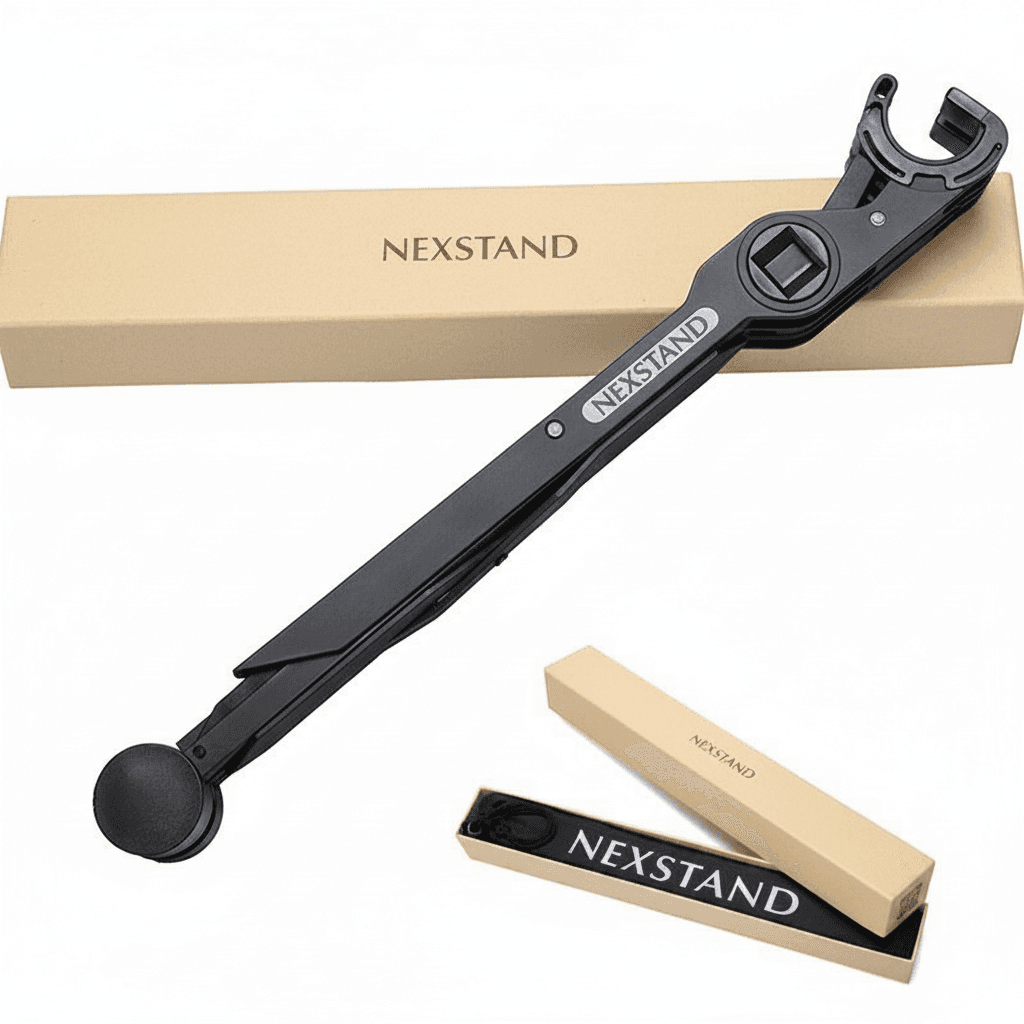NEXSTAND K2 Laptop Stand, a silver, foldable stand on a white background.