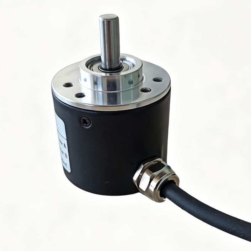 E38 incremental optical rotary encoder with 6mm shaft, offering various pulse per revolution options.