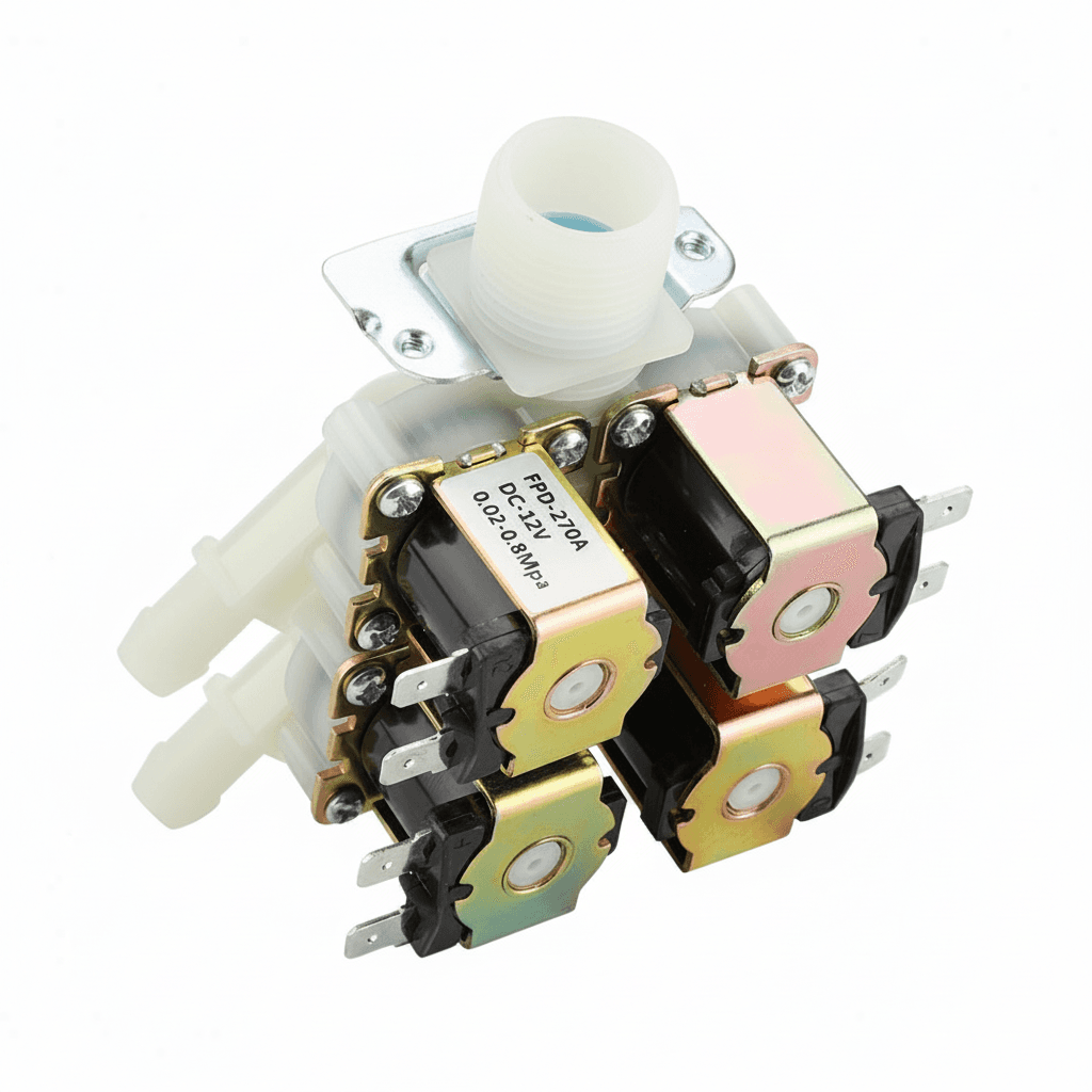 Flush Valve in Toilet | 1-in-4-Out Drain Solenoid | G3/4 12V/24V