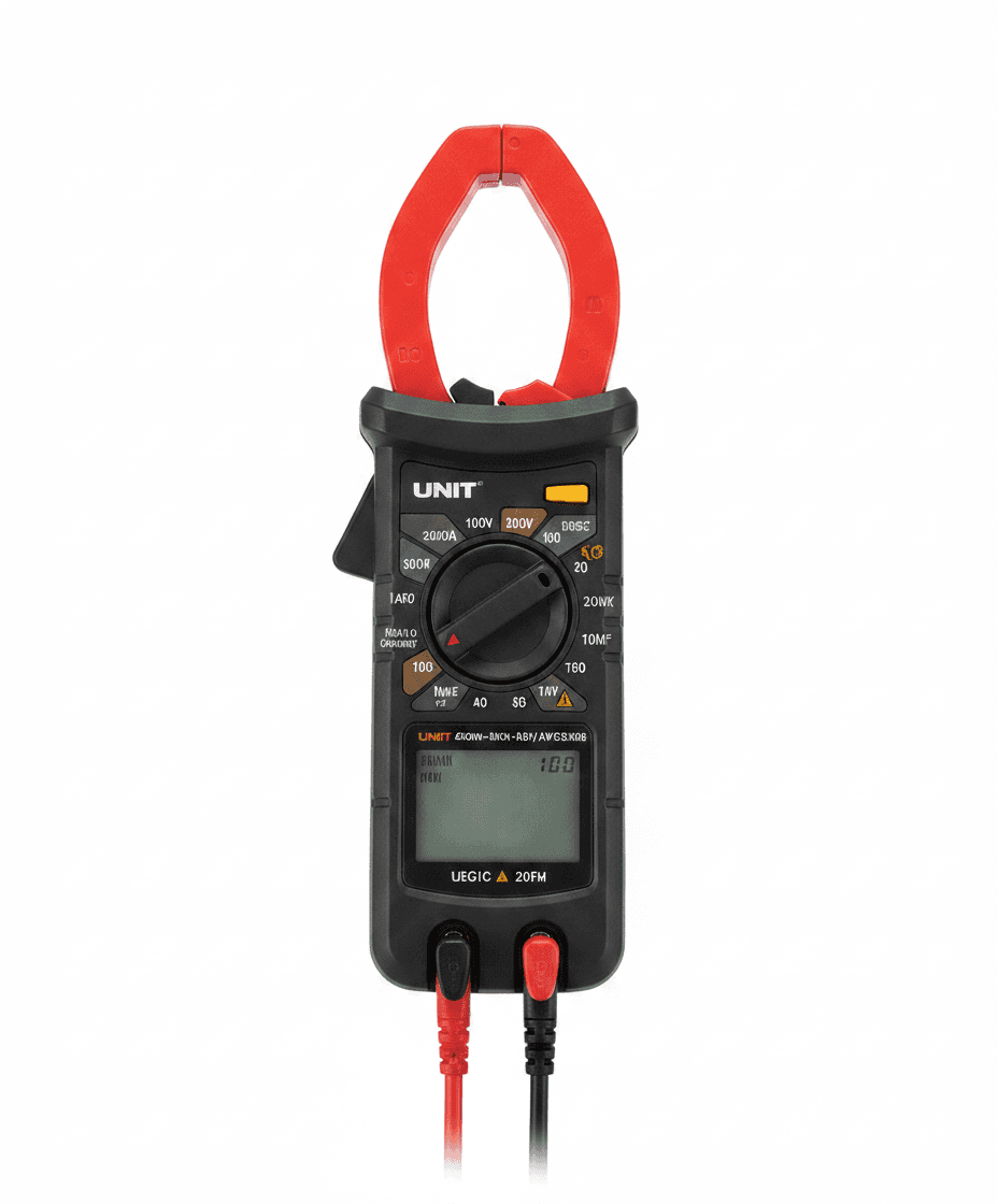 UNI-T UT207B/UT208B Clamp Meter, a proving unit for electrical testing.