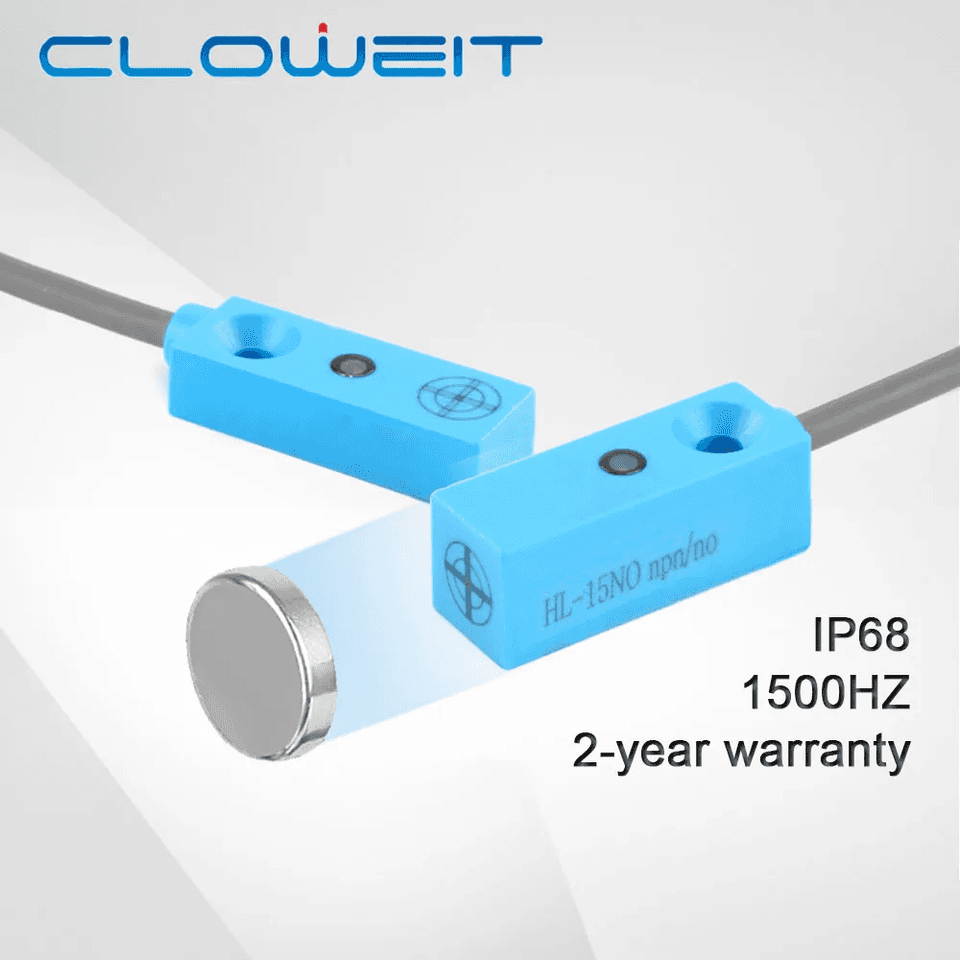 Cloweit 15mm 20mm Micro Hall Effect Sensor, an IP68 proximity magnetic sensor.