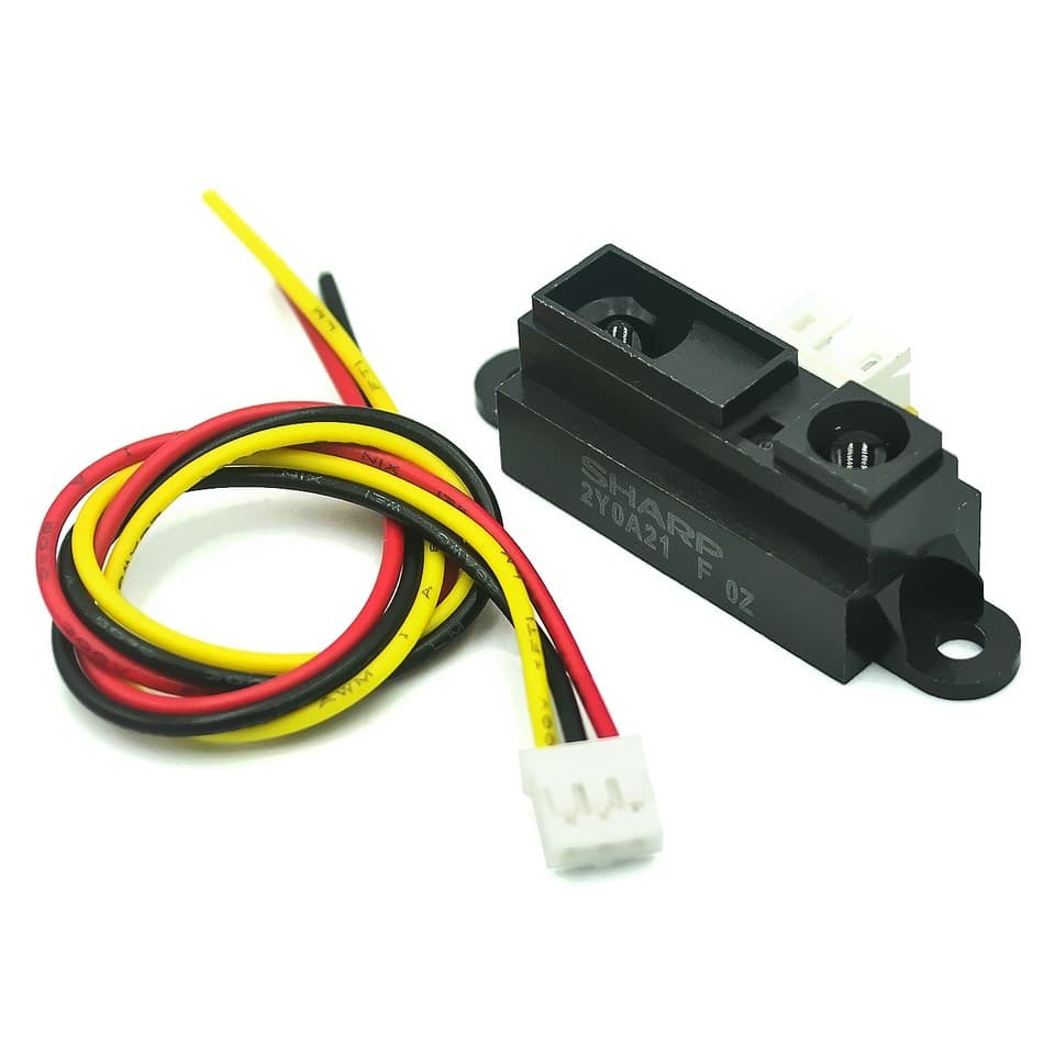 A collection of infrared ranging sensors, including GP2Y0A02YK0F and GP2Y0A21YK0F, capable of precise tilt sensor range detection.