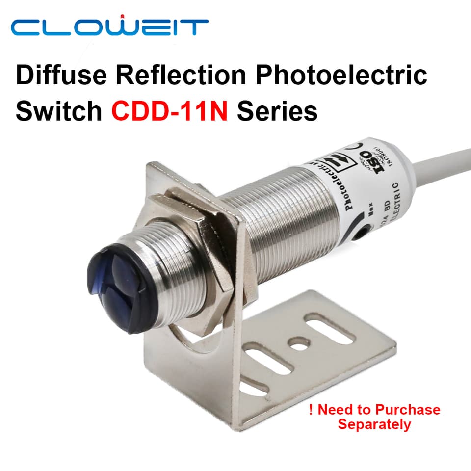 Cloweit CDD-11N infrared photoelectric sensor, a diffuse reflection NPN/PNP optical proximity switch for industrial automation.