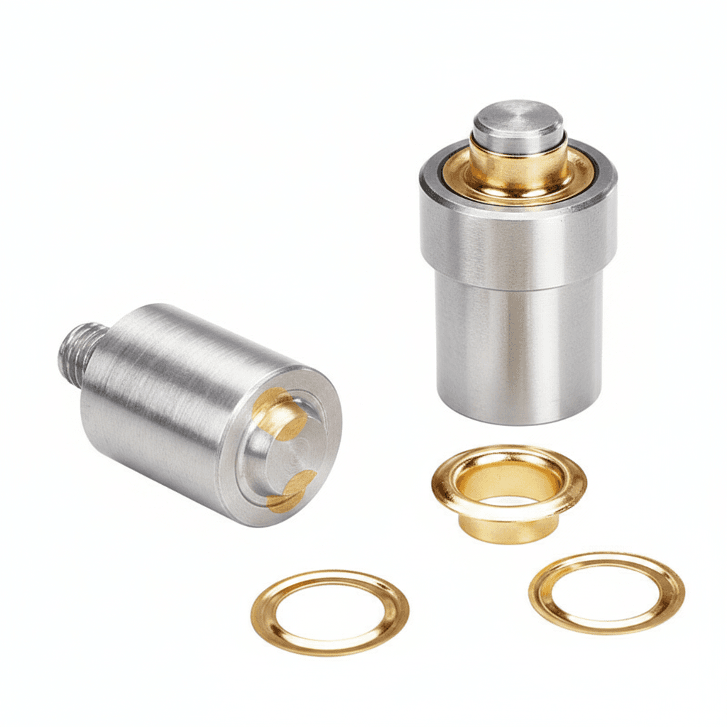 Tarpaulin eyelets kit, complete set of tools and eyelets.