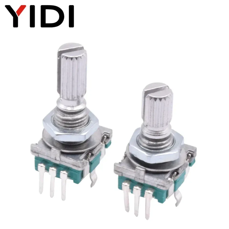A set of 5 or 10 EC11 incremental 360 rotary encoders with a knob, ideal for Arduino projects.