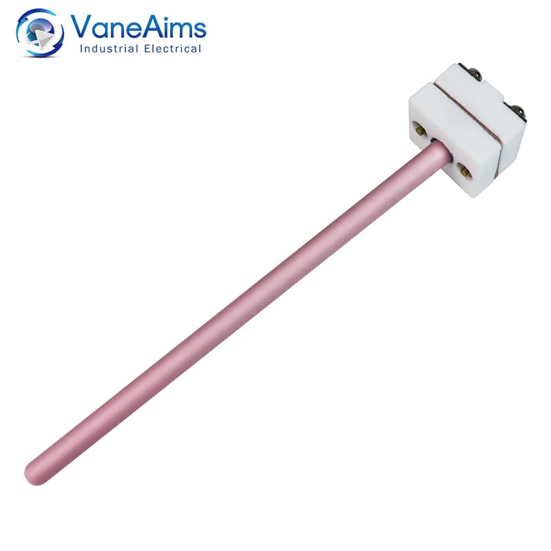 Type S Platinum Rhodium thermocouple WRP-100, a 150mm probe temperature sensor for 0-1300℃ in furnaces.