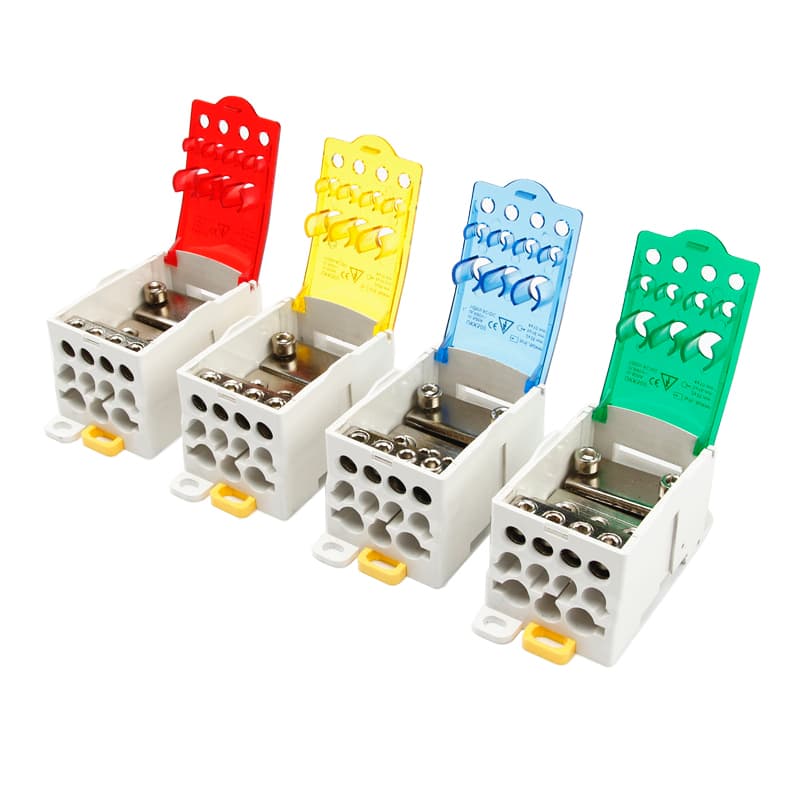 Versatile UKK series Din Rail Terminal Block, serving as a reliable site power splitter for various amperage needs.