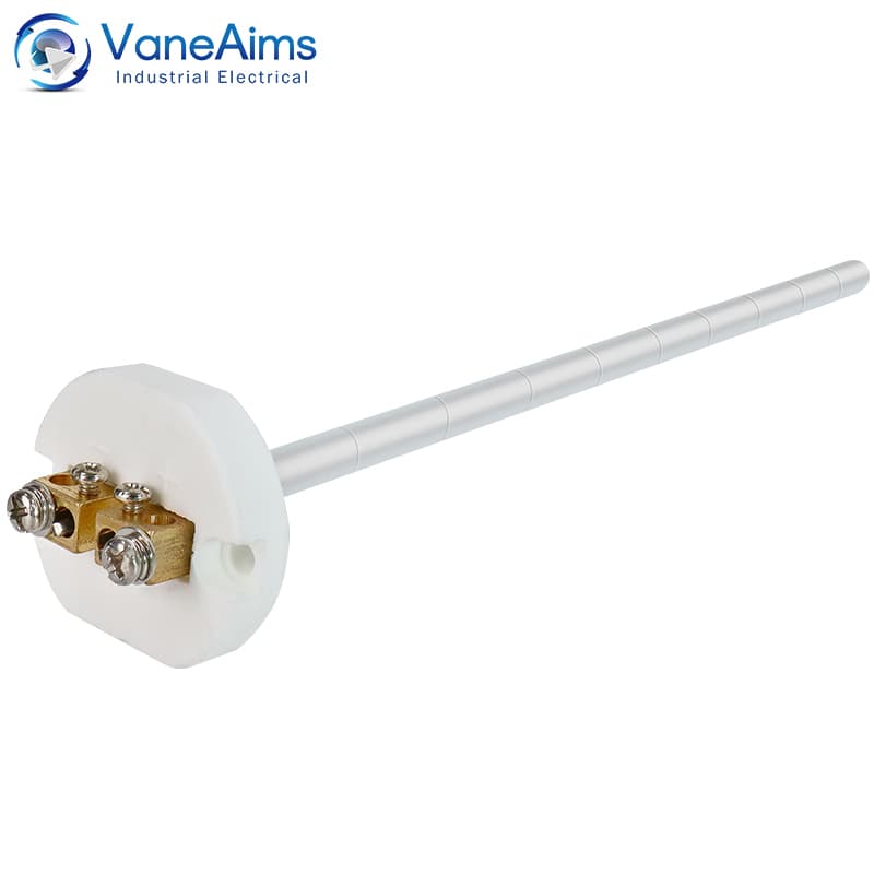 A long, silver K Type pt100 sensor probe with a black handle, designed for high-temperature measurements up to 1300 degrees.