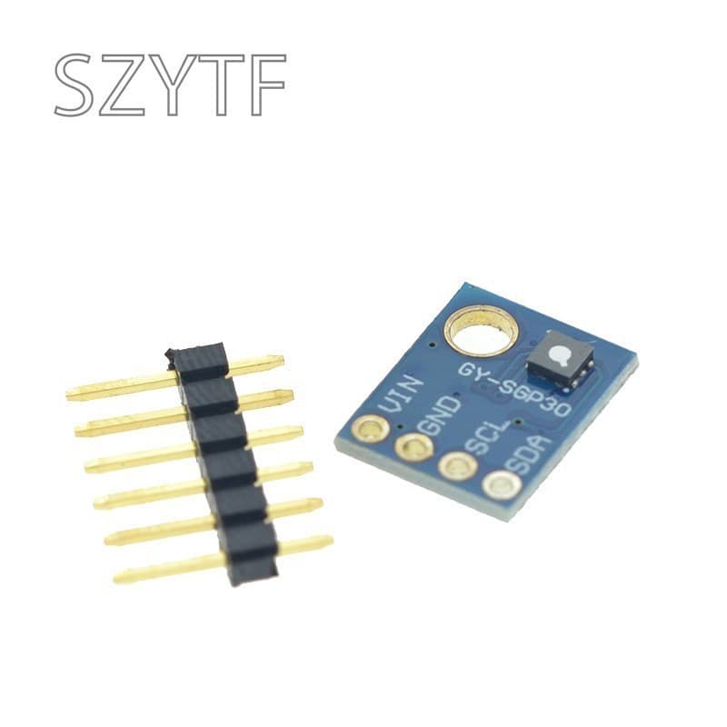 A GY-SGP30 SGP40 gas sensor module for measuring air quality, TVOC, eCO2, and formaldehyde.