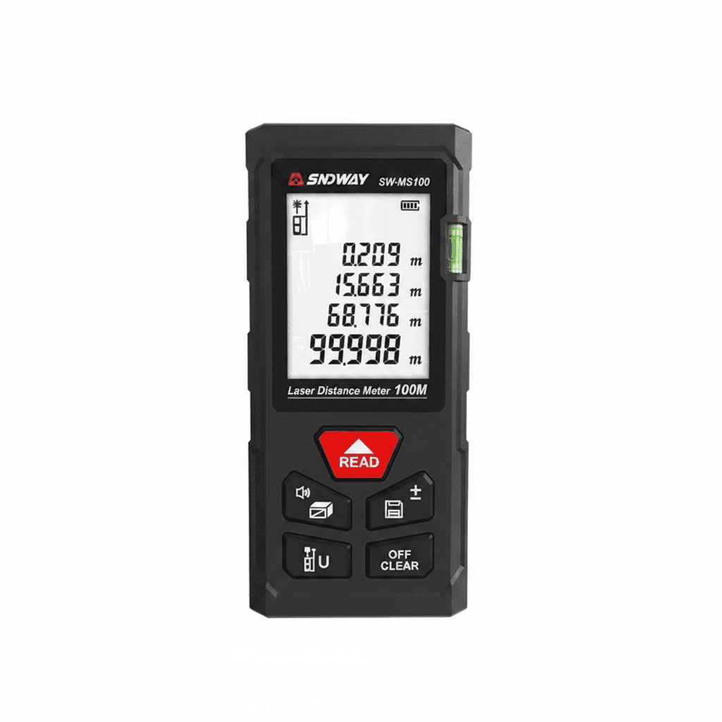 SNDWAY Laser Measure SW-MS50/70/100, a compact handheld device.
