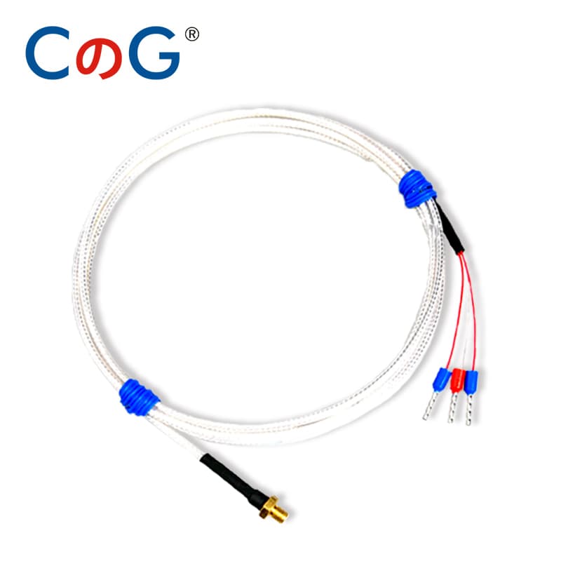 CG K/PT100 type M3 M4 copper screw thermocouple with high precision waterproof PTFE cable, ideal for 3D printers.