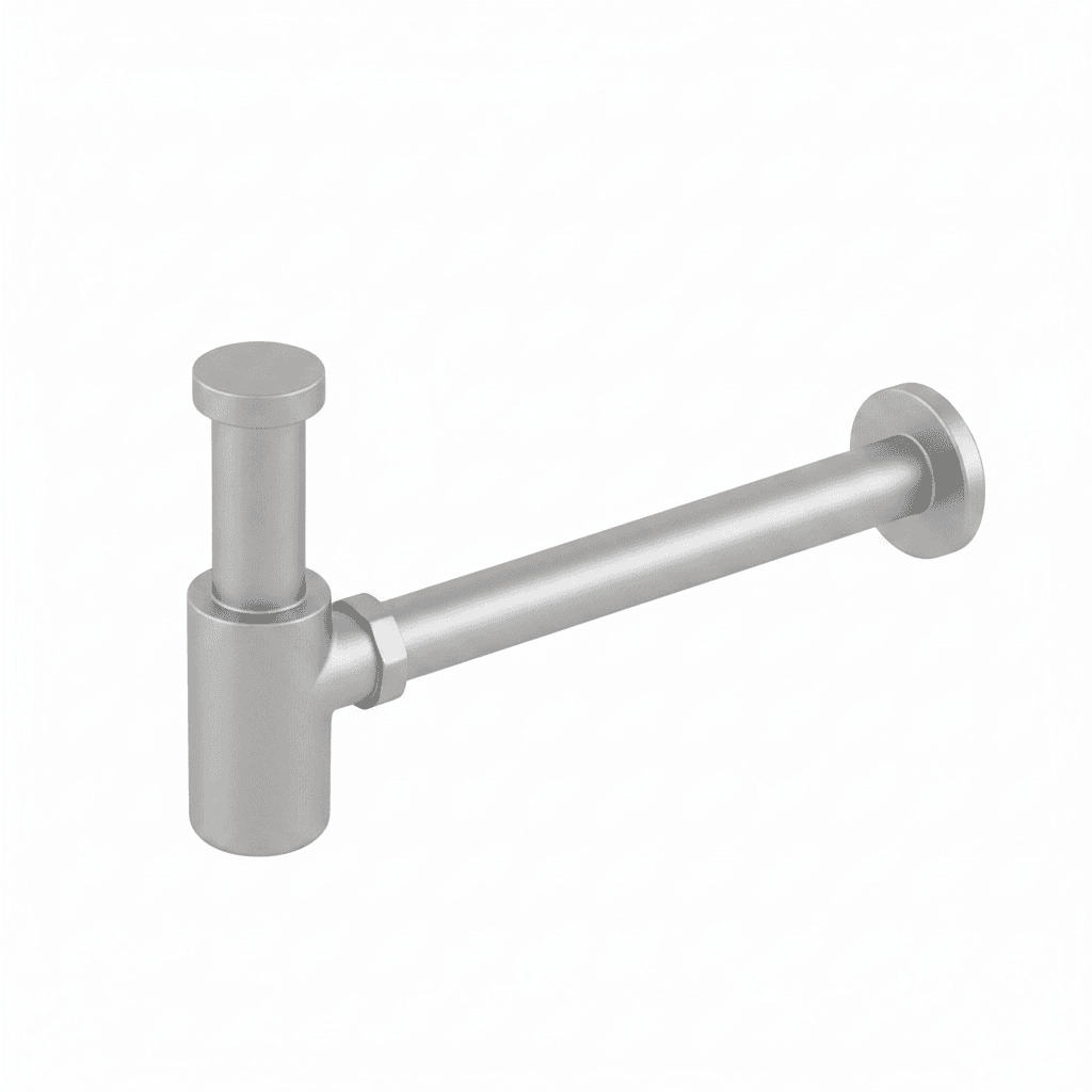 Brushed Brass Basin Waste P-Trap | Wall Mounted Bottle Siphon | UK Standard Plumbing