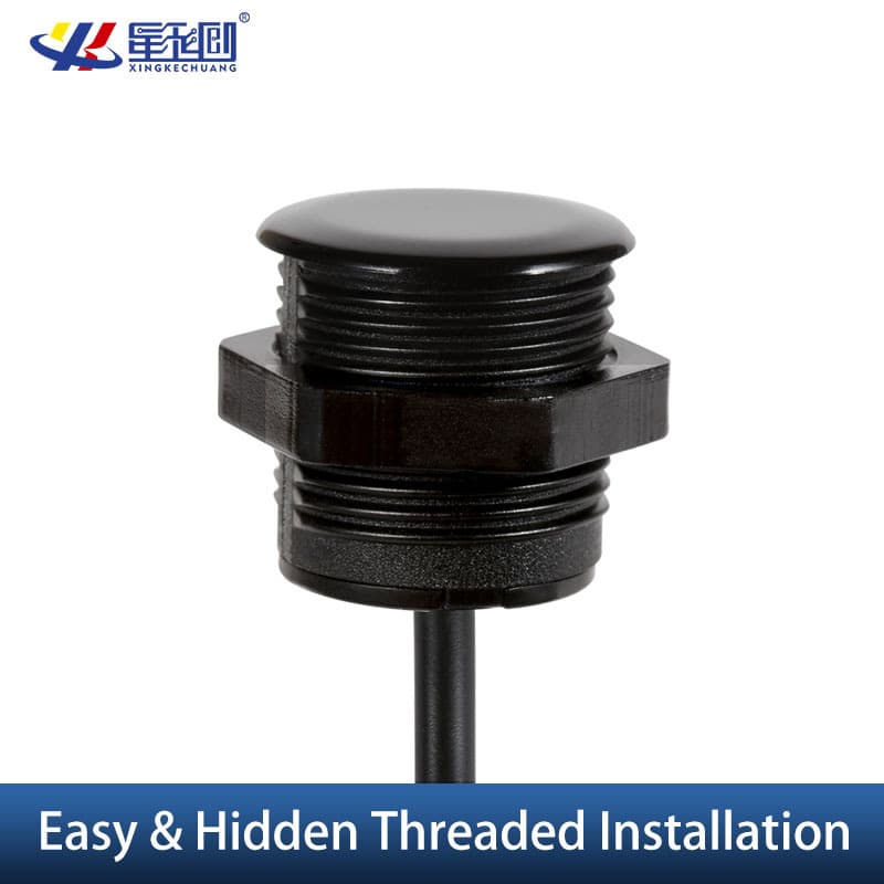 A cylindrical XKC-KL200 industrial automation ultrasonic sensor for distance measurement and obstacle avoidance.