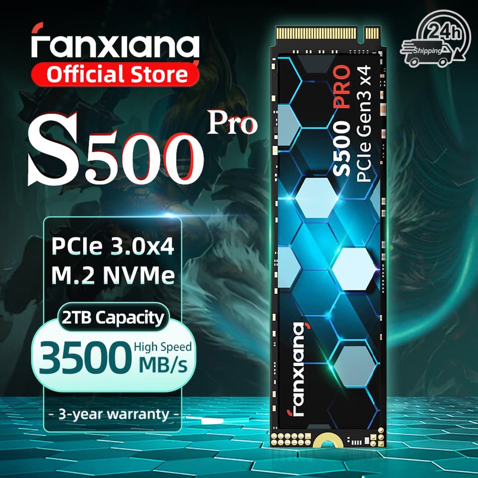 Pro M.2 SSD, a high-speed internal solid-state drive for laptops and desktops, shown at an angle.