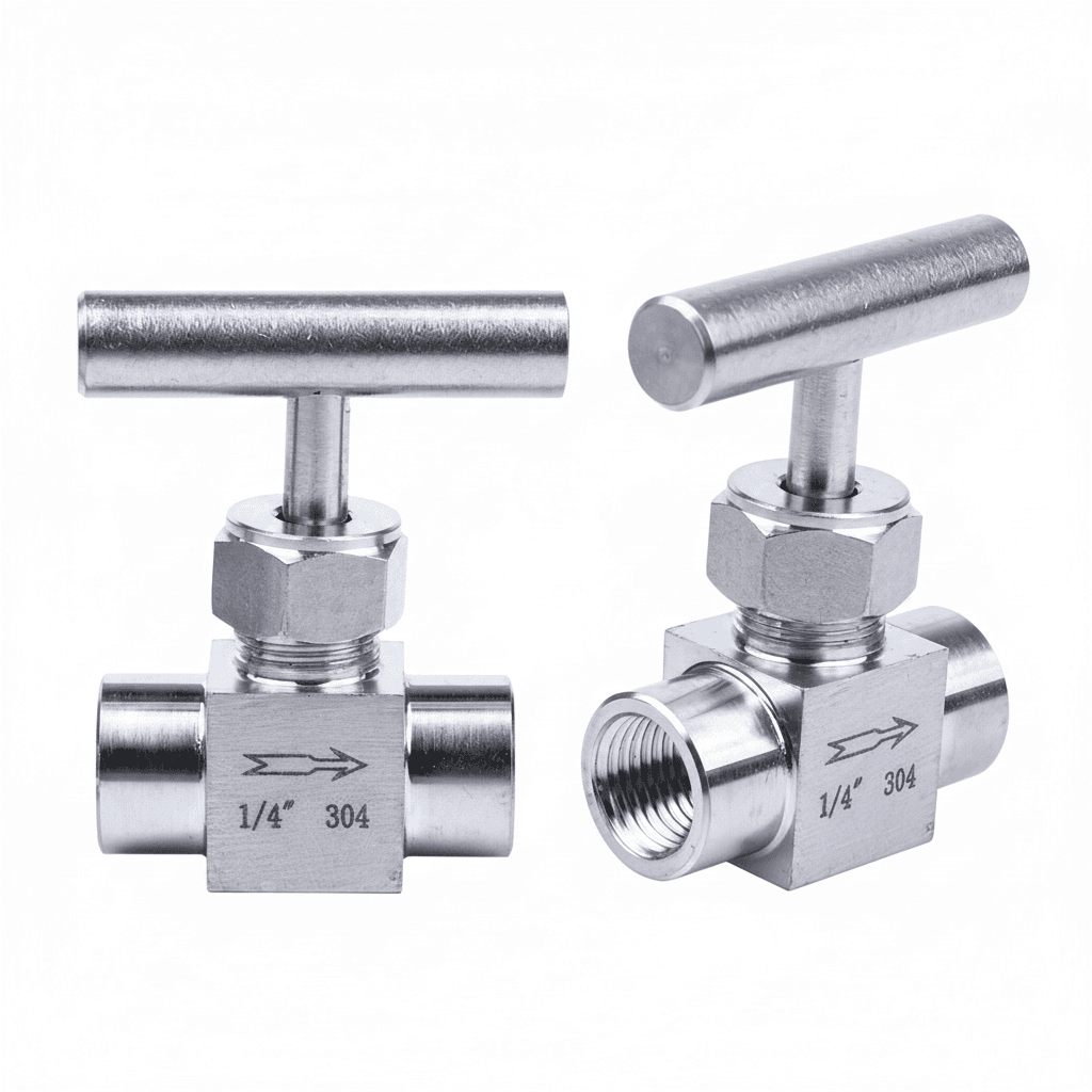 BSP Female Thread 304 SS Needle Valve | High Pressure Shut-Off | 2-Way Pipe Fitting - Image 1
