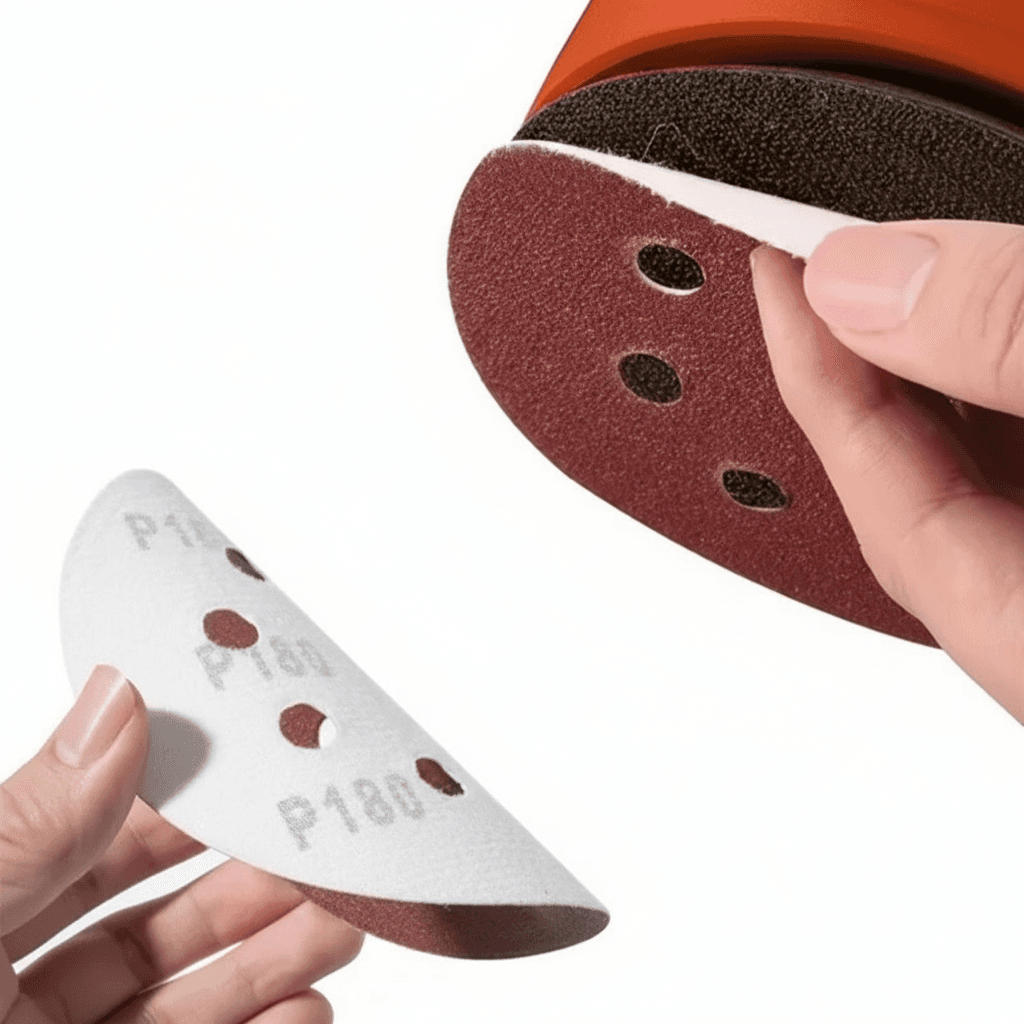 An 8-hole 125mm sandpaper set for woodworking and metal grinding, featuring abrasive polishing tools with 40/1000/2000 grit sanding discs, suitable for Dremel accessories.