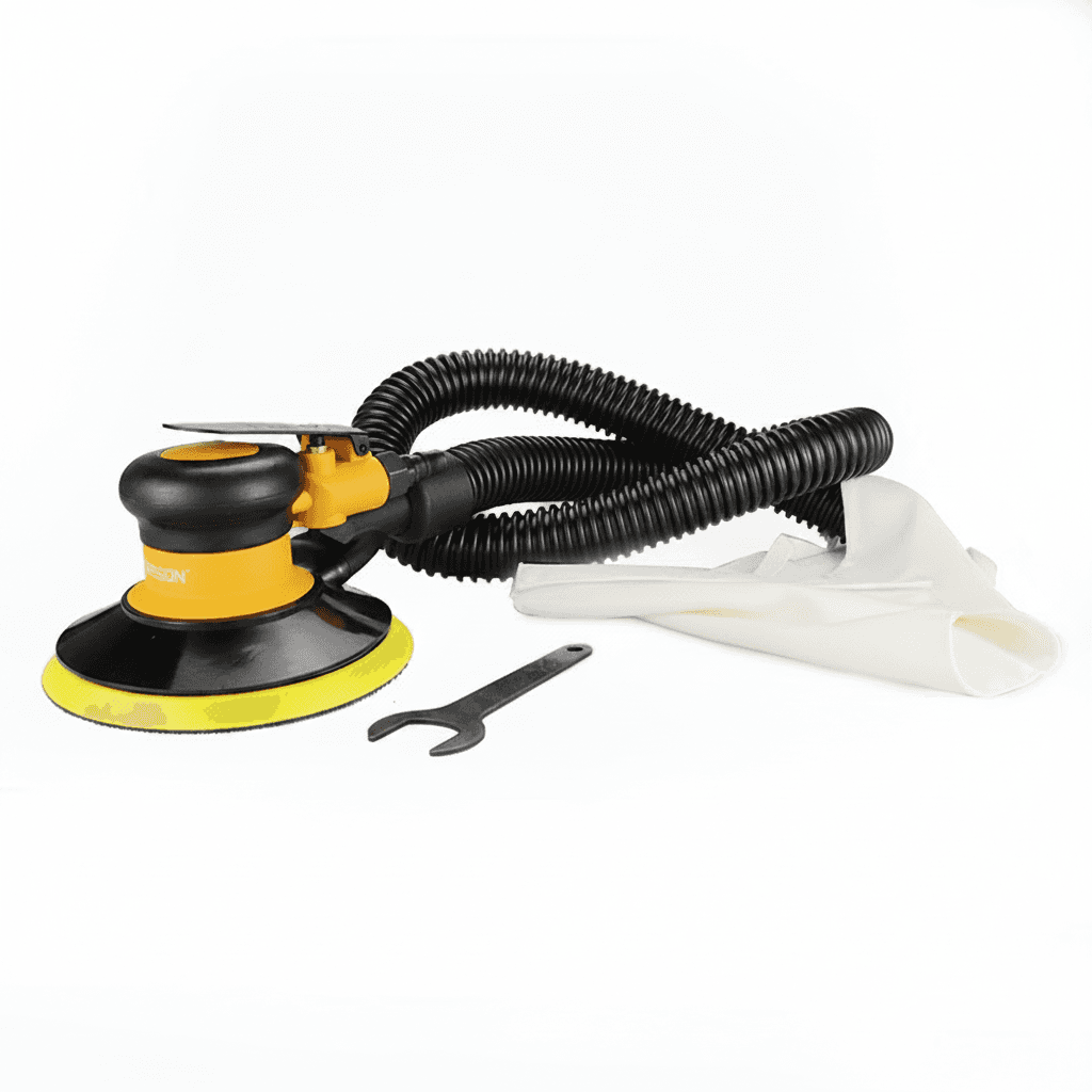HIFESON pneumatic orbital sheet sander, 125mm/150mm, with vacuum eccentric polishing/grinding for professional use.