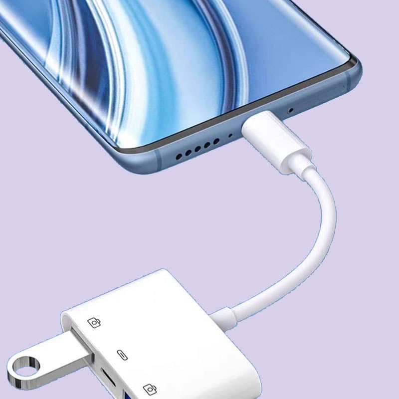 USB-C Card Reader | 3-in-1 OTG Adapter for SD/TF & USB