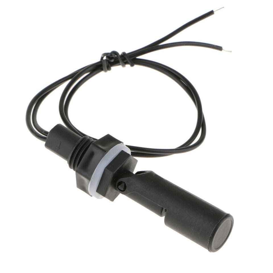 A durable 12-24V tank liquid water level sensor, a horizontal plastic float switch for aquariums and pools.