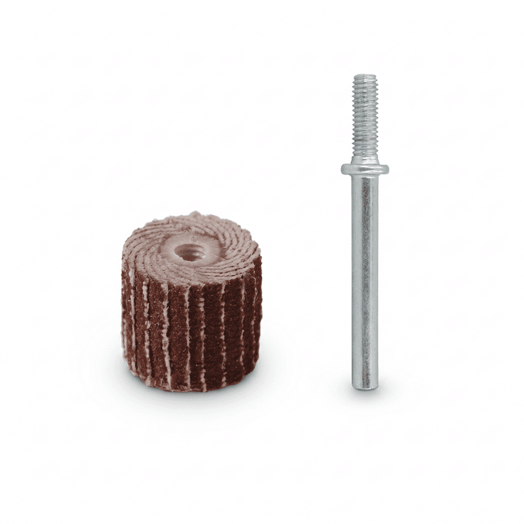 Flap sanding wheels for Dremel accessories, perfect for an orbital sheet sander on intricate work.