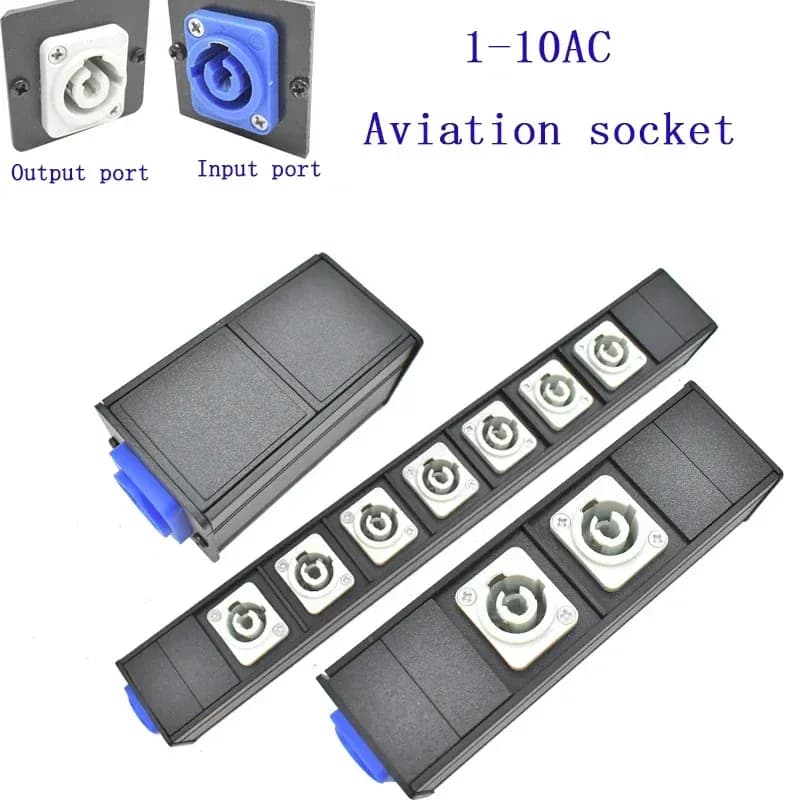 PDU power strip with aluminum box, aviation socket, a versatile site power splitter for stage lights.