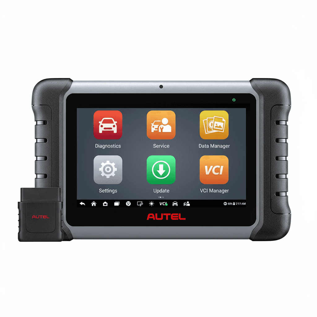 Autel MK808KBT PRO OBD2 Scanner, front view.
