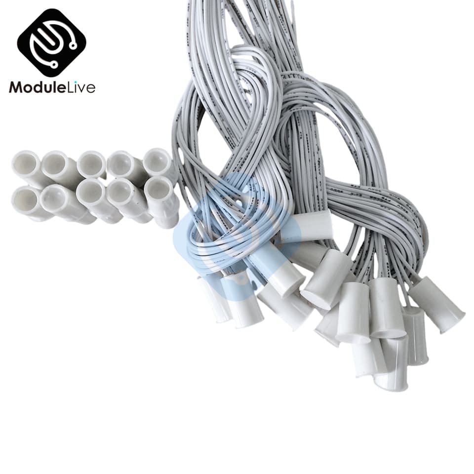 A 5-pack of magnetic reed switch RC-33 NC recessed wired window door contact sensors for home security.