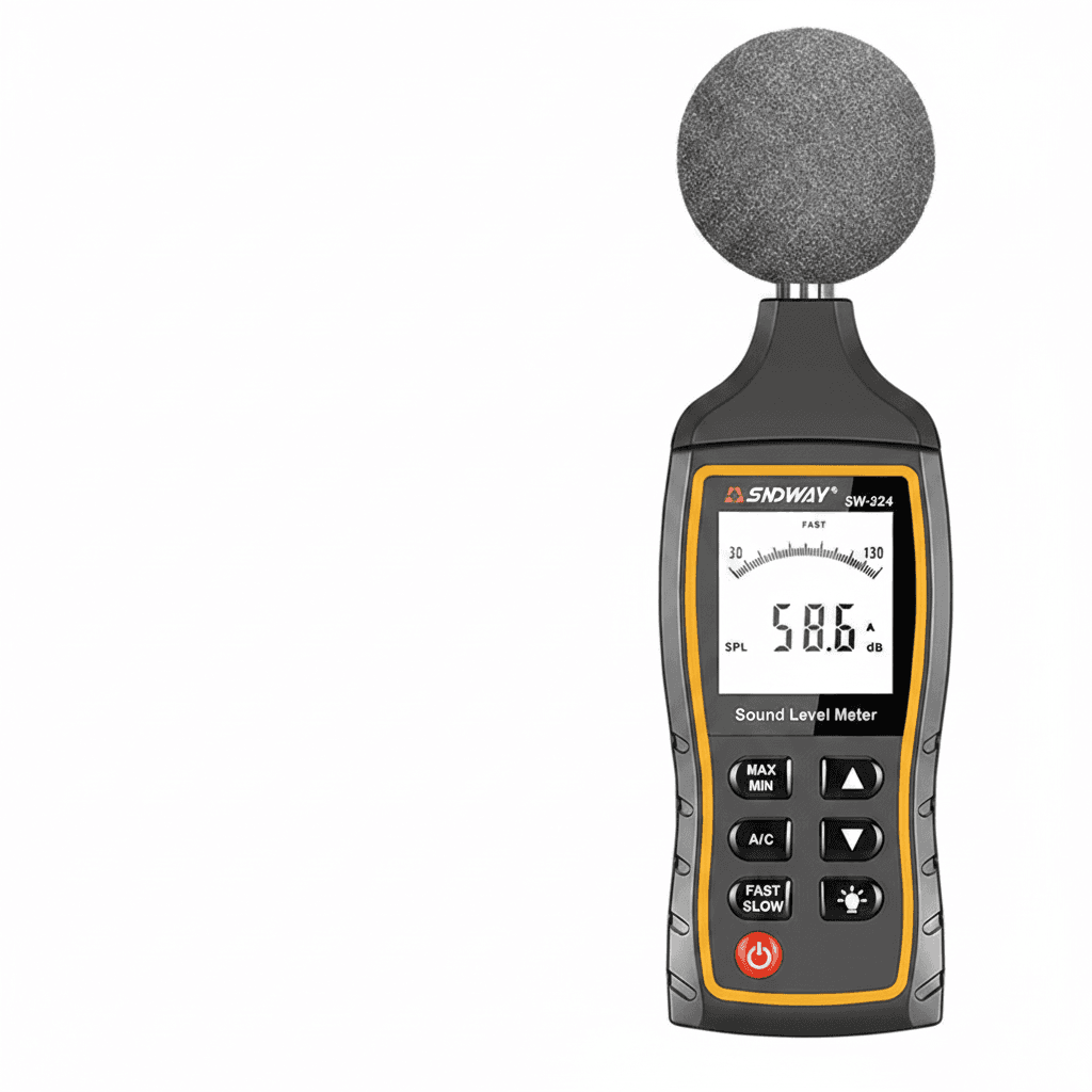 SNDWAY SW-523 Sound Level Meter, front view.