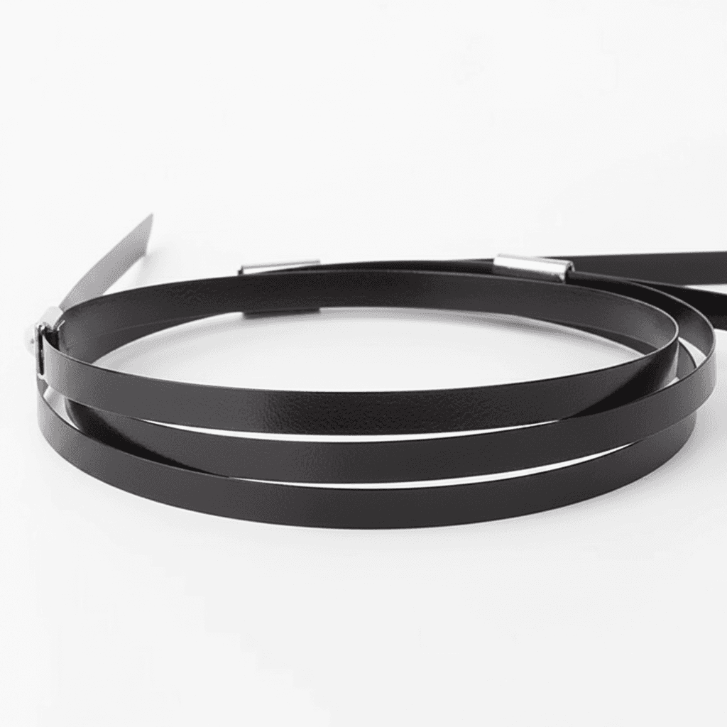 100 Stainless Steel Cable Ties with brand logo and text overlay on white background.