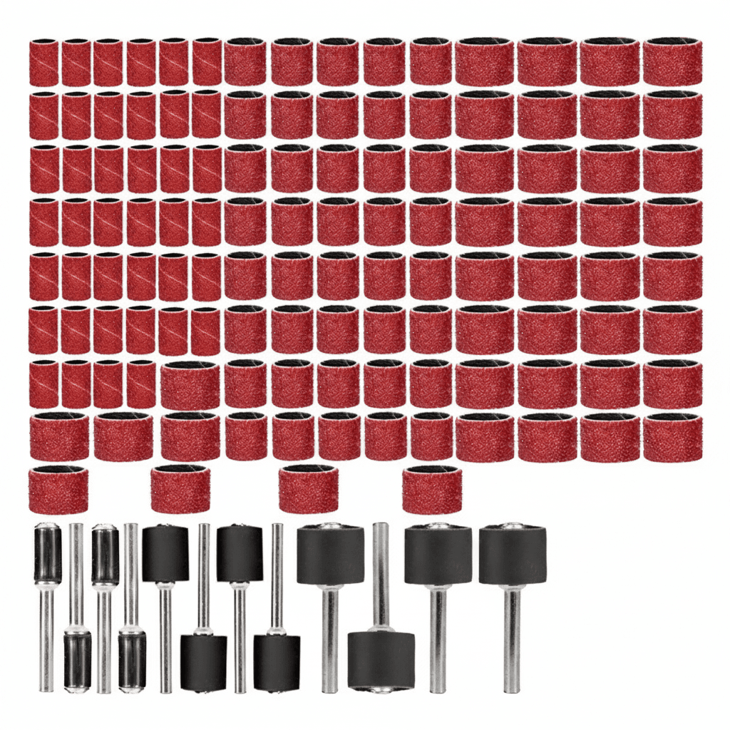 Sander Accessory Kit | 132pc Bands & Mandrels | For Rotary Tools
