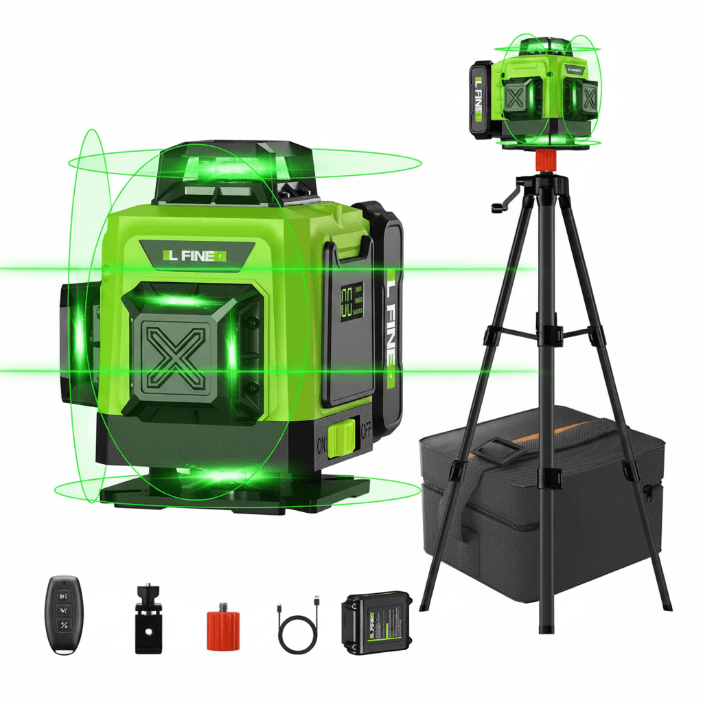 16-Line Green Laser Level, front view.