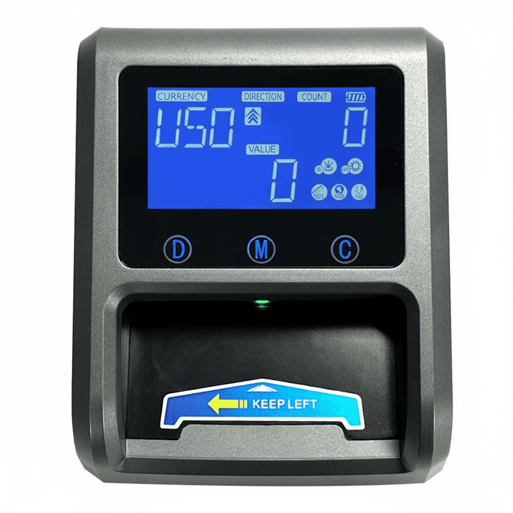 HL-600 EUR USD Counterfeit Detector. Front view of the product.