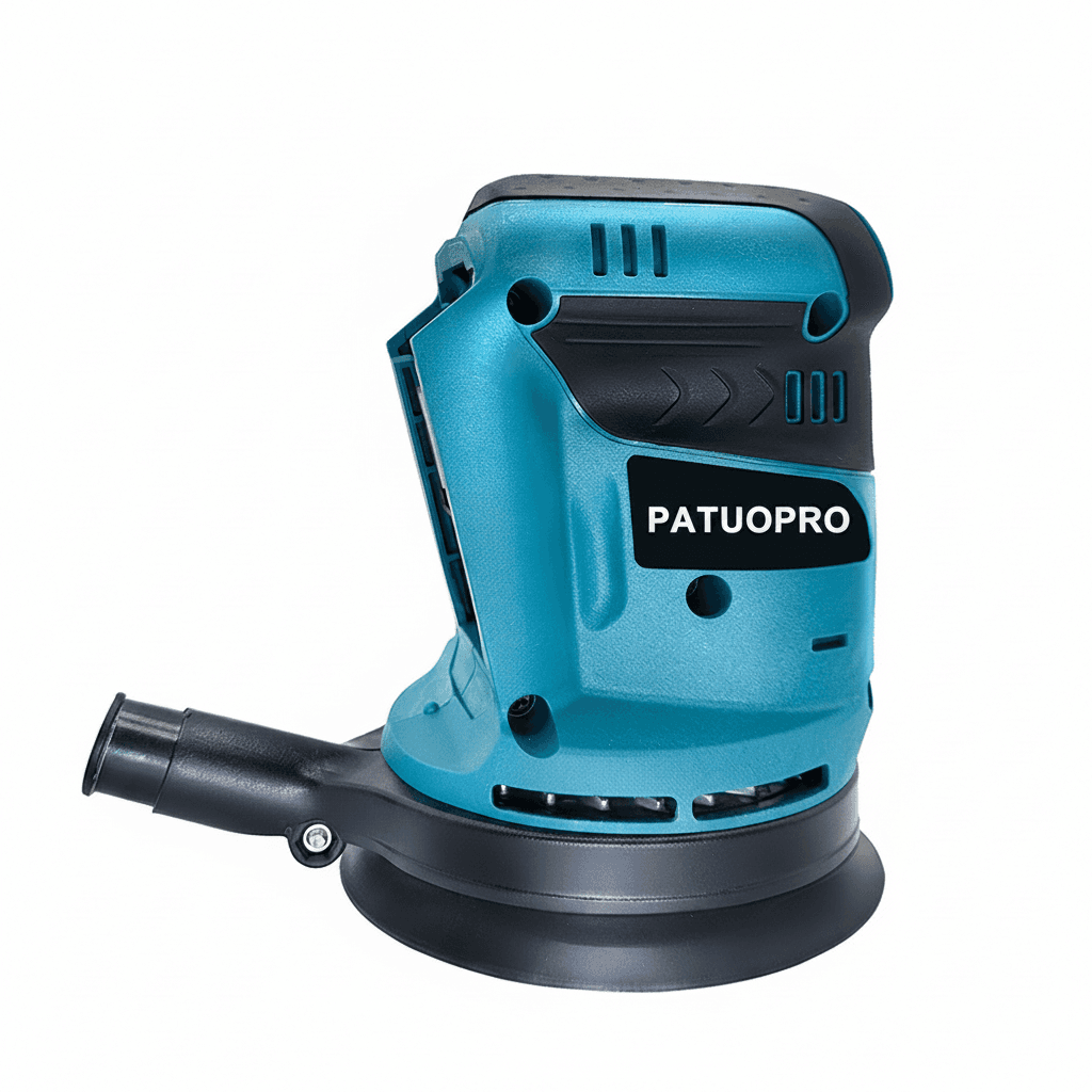 125mm cordless random orbital sander for woodworking, polishing, and grinding, compatible with Makita 18V.