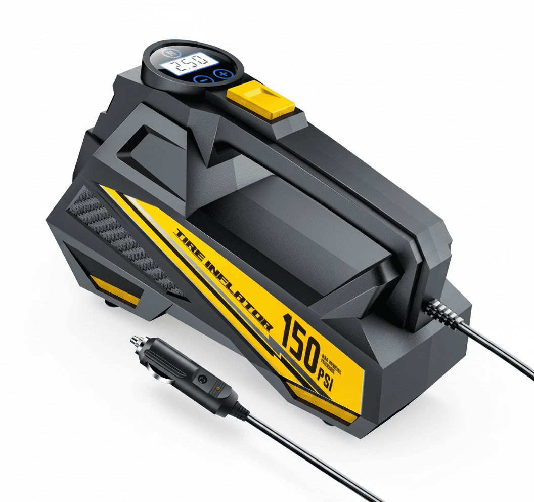 12V Tyre Inflator Pump, the product itself.
