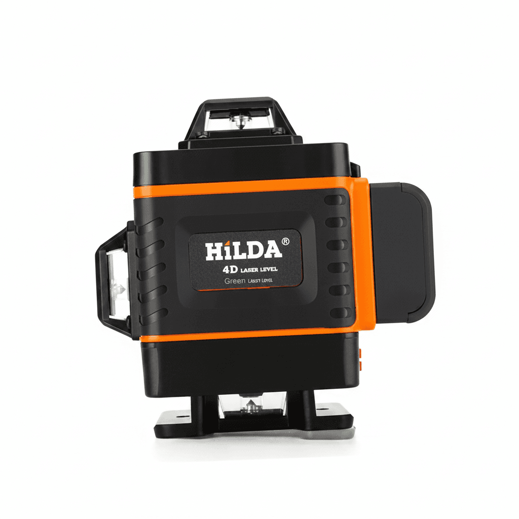 HILDA 3D/4D Laser Level, a compact device with green laser lines.