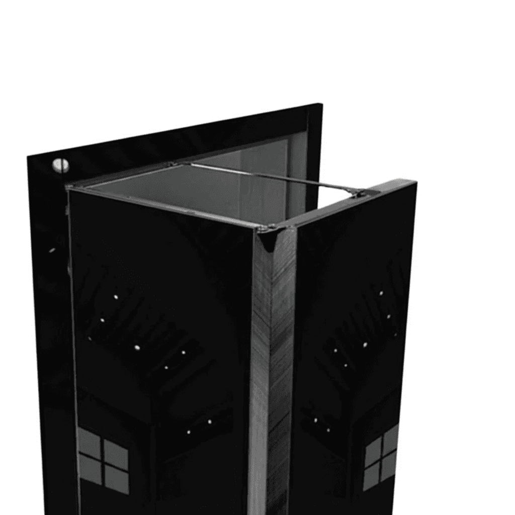 Heavy Duty Gate Hinges, a pair of black metal hinges.