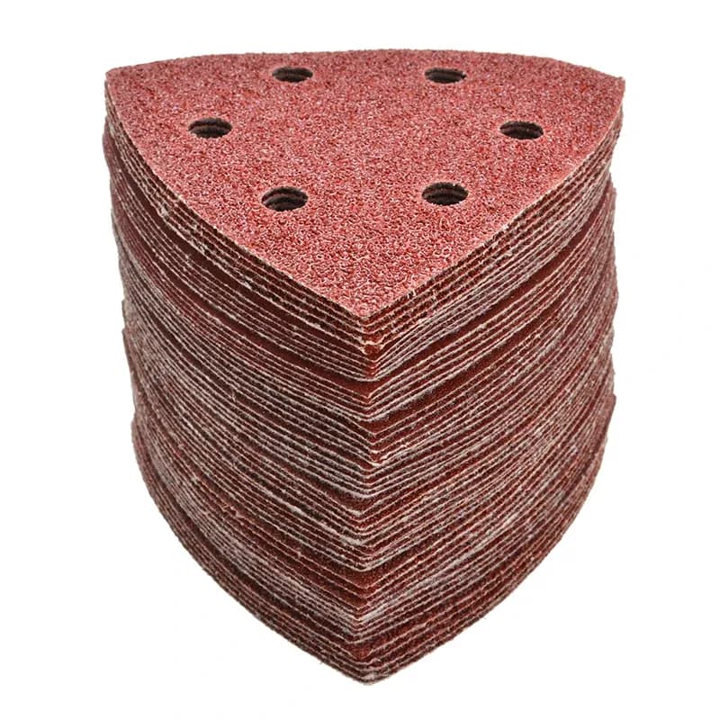 A collection of 60pcs triangular sanding discs, 90mm delta sander hook & loop sandpaper, ideal abrasive tools for a cordless sander, grit 40-400.