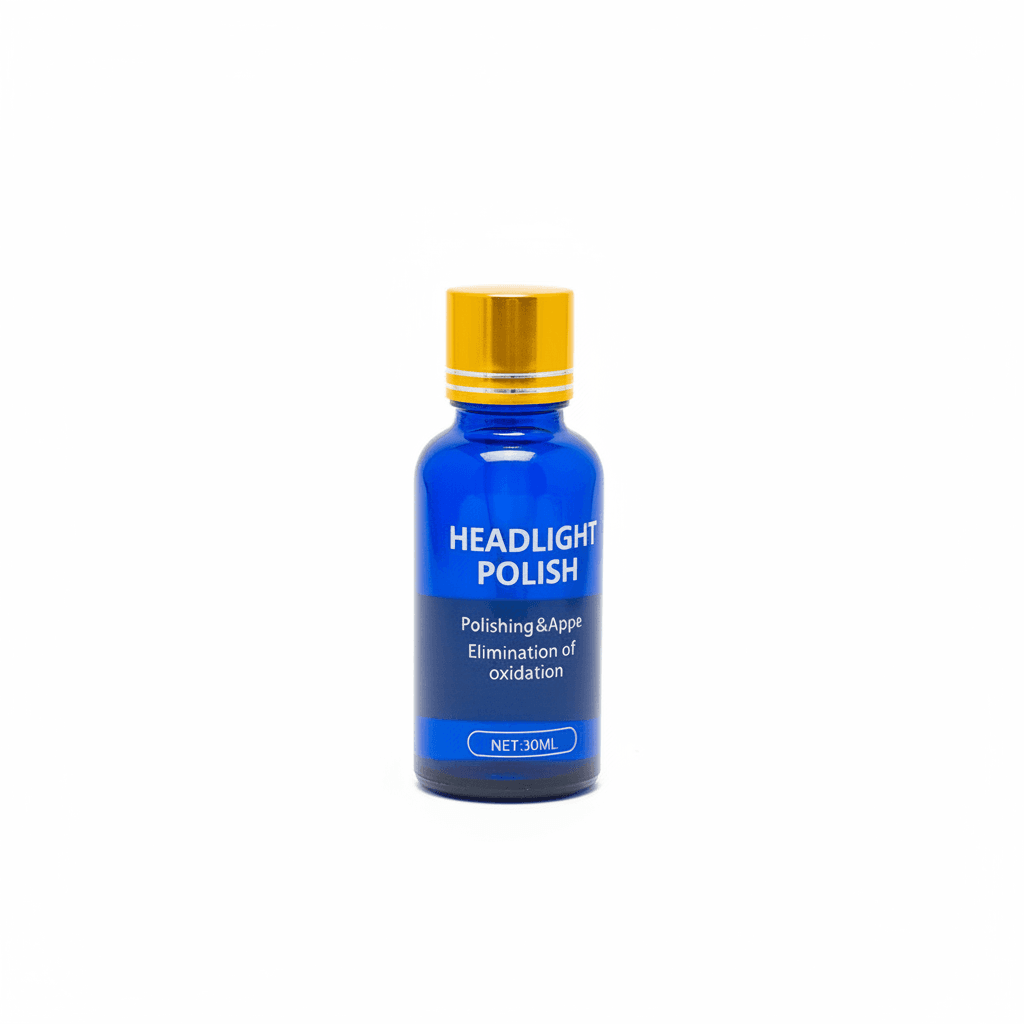 Car headlight repair kit with polishing compound for restoring clarity and removing oxidation.