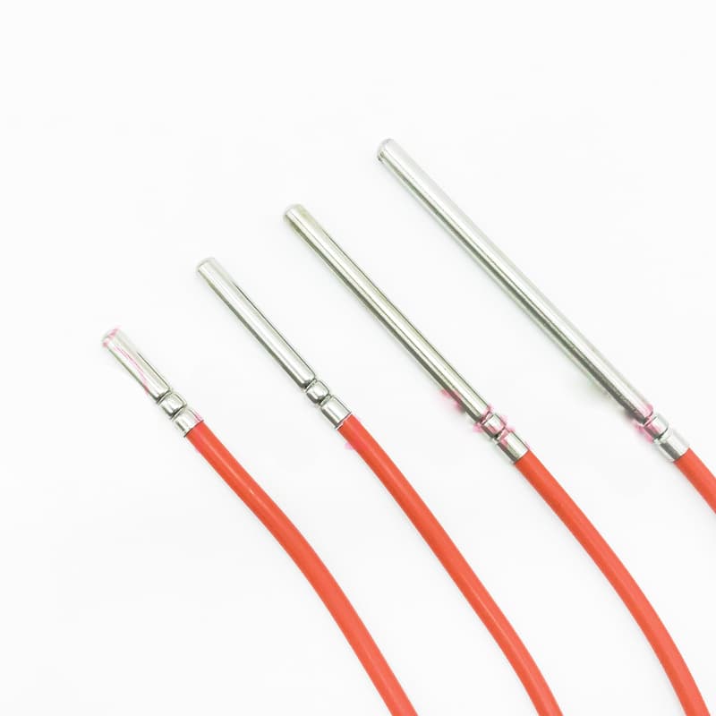 A waterproof PT100 sensor, -50-260°C stainless steel probe with a 1M silicone cable for heat resistance.