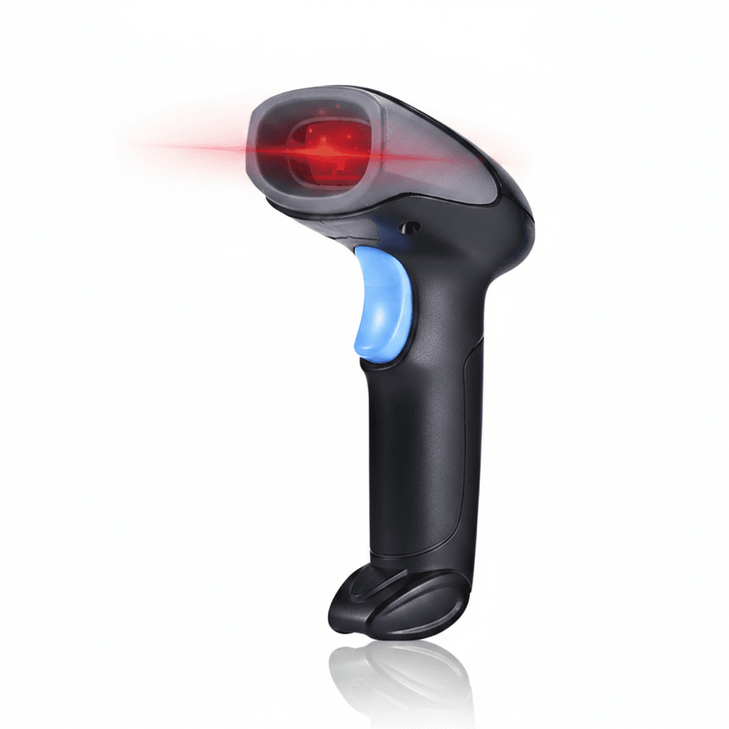 Handheld Barcode Scanner, front view.