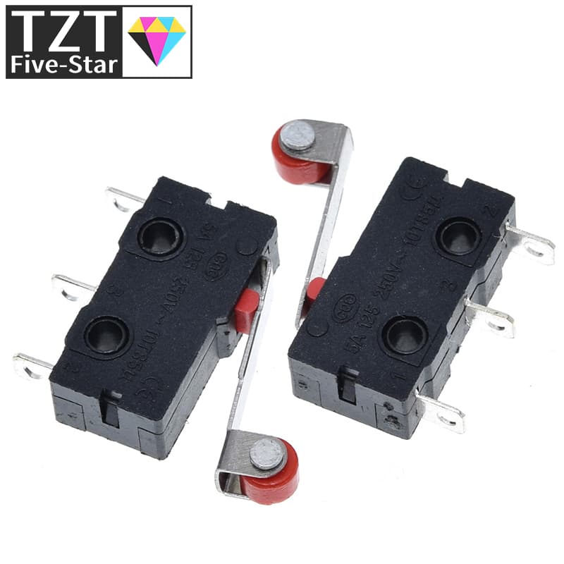 A collection of KW12-3 and KW11-N micro roller lever arm limit switch units, normally open/closed.