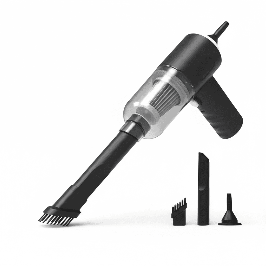 Mini Handheld Car Vacuum Cleaner, compact and ready for use.